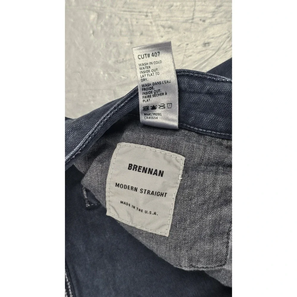 Baldwin Jeans Mens 34x32 Brennan Modern Straight Dark‎ Wash Designer Denim